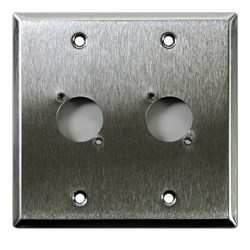 Whirlwind Wall Plate - 2 Gang Stainless Steel Punched for 2 Neutrik XLRS